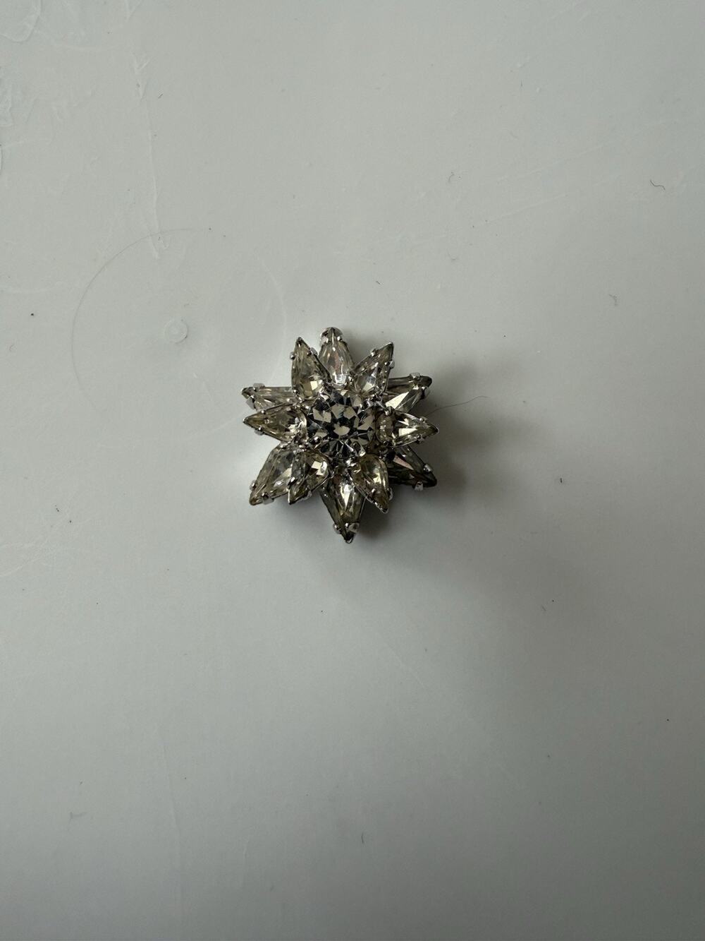 VTG Silver Gem Snowflake Star Charm